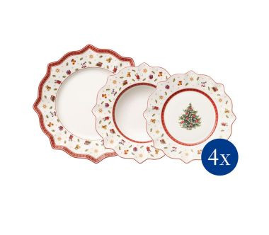 Zestaw świątecznych talerzy dla 4 osób (12 el.) Toy's Delight Villeroy & Boch