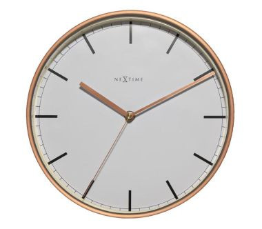 Zegar ścienny mały (biało-miedziany) Company Nextime