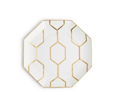 40007545 Talerz ośmiokątny biały 23 cm Gio Gold Wedgwood