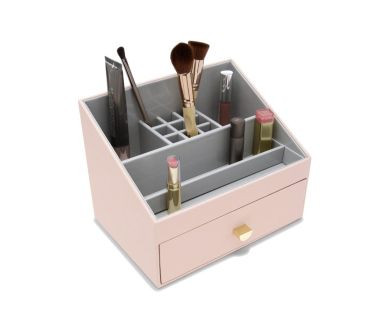 Organizer na kosmetyki z szufladką (19 x 25 x 18 cm, różowy) Classic Stackers