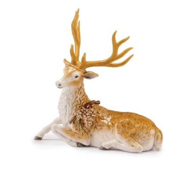 Figura świąteczna Renifer z szyszką leżący (34 x 35 cm) Lamart