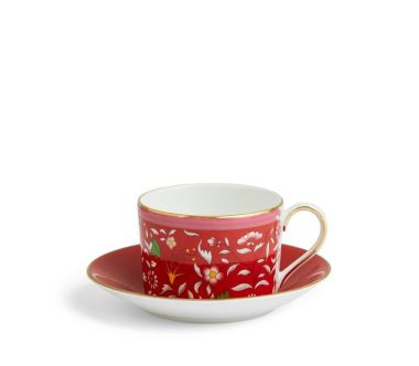 Filiżanka do herbaty ze spodkiem Crimson Jewel Wonderlust Wedgwood