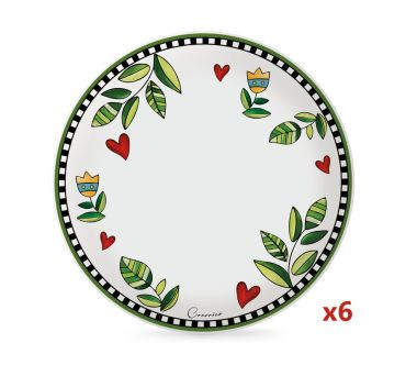 Zestaw 6 talerzy obiadowych (27 cm) Cocorico Egan Italy zielony