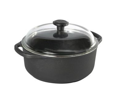 Żeliwny garnek (4 l) ze szklaną pokrywką Skeppshult