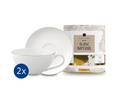 Zestaw prezent ślubny Anmut Platinum Villeroy & Boch + herbata