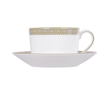 1058011 Filiżanka do herbaty ze spodkiem Vera Wang Lace Gold Wedgwood