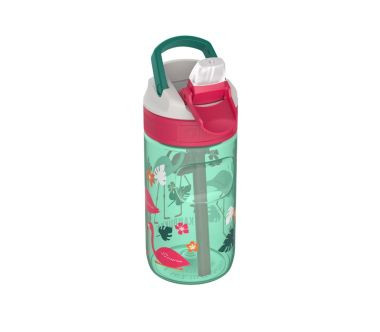 Butelka dziecięca na wodę (400 ml) Pink Flamingo Lagoon Kambukka