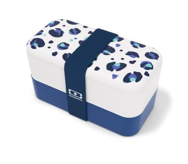 Lunchbox Bento Original Graphic blue Leopard Monbento