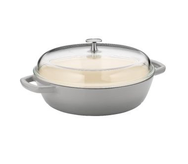 Brytfanka 3,8 l + szklana pokrywka (szara) Calido Kela