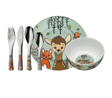 Zestaw naczyń i sztućców dla dzieci (6 el.) Forest Friends WMF