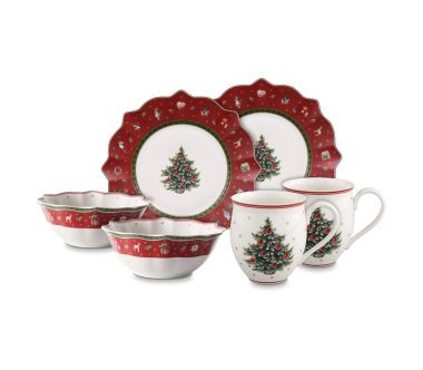 Zestaw świątecznych naczyń dla 2 osób (czerwony) Toy's Delight Villeroy & Boch