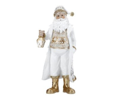 Mikołaj z latarnią biały 36 cm Timstor