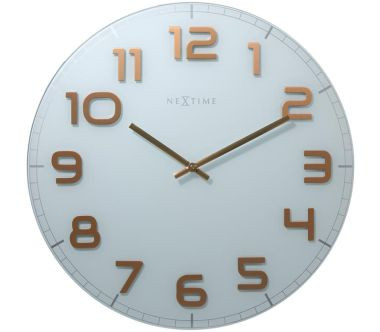 Zegar ścienny (biały miedziany) Classy Large Nextime
