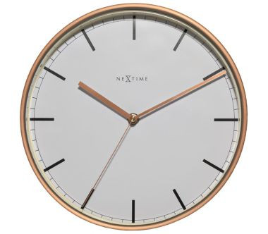 Zegar ścienny duży (biały-miedziany) Company Nextime