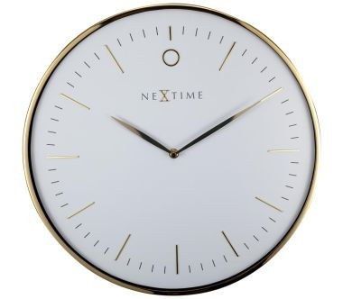 Zegar ścienny (biało-złoty) Glamour Nextime