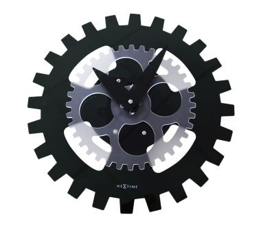 Zegar ścienny (czarny) Moving Gears Nextime