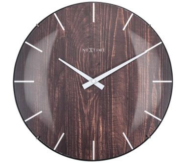 Zegar ścienny (brązowy) Edge Wood Dome Nextime 