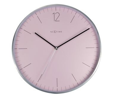 Zegar ścienny (różowy) Essential Silver Nextime