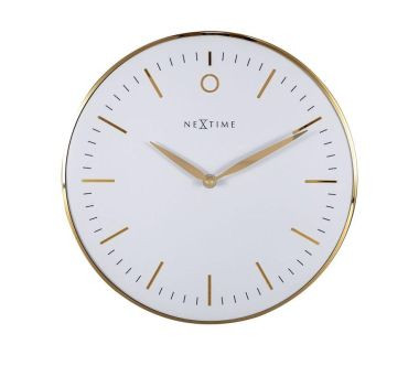Zegar ścienny (biało-złoty) Small Glamour Nextime