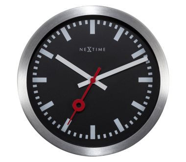 Zegar ścienny z indeksami (czarny, 19 cm) Station Nextime