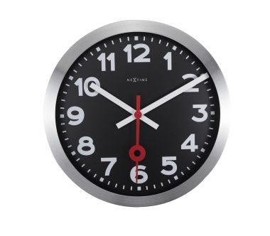 Zegar ścienny z cyframi (czarny, 35 cm) Station Nextime