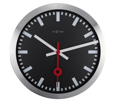 Zegar ścienny z indeksami (czarny, 35 cm) Station Nextime