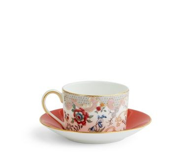 40032680 Filiżanka do herbaty ze spodkiem Rococo Flowers Wonderlust  Wedgwood