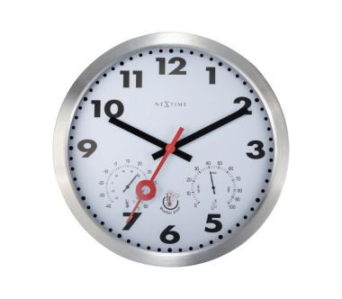 Zegar ogrodowy (biało-srebrny) Clematis Nextime