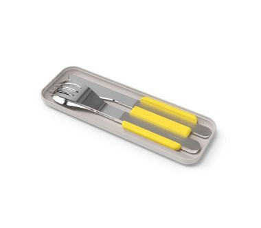 Zestaw sztućców podróżnych (żółtych) Slim Box Monbento