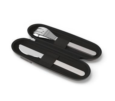 Zestaw sztućców podróżnych w etui (czarnych) Slim Nest Monbento