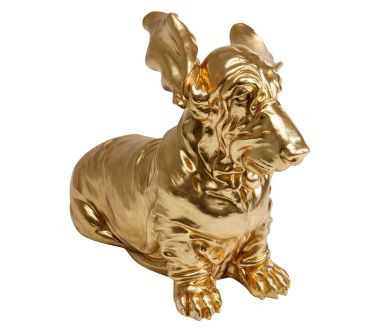 Figurka dekoracyjna Coiffed Dog KARE Design złoty 52 cm