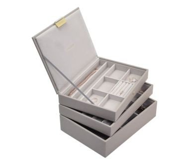 Pudełko na biżuterię, potrójne (taupe) Classic Stackers 