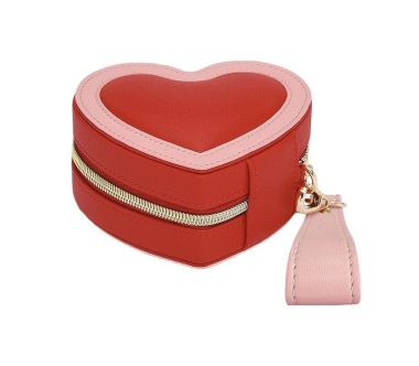 Pudełko podróżne na biżuterię (czerwone) Heart Stackers