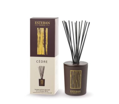 Dyfuzor zapachowy z patyczkami (100 ml) Cedre + ceramiczna przykrywka Esteban