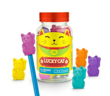 Gumki do mazania Koty (12 szt.) Lucky Cat Mustard 