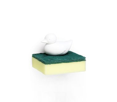 Uchwyt na gąbkę w kształcie kaczuszki kąpielowej Duck Sponge (biały) Qualy