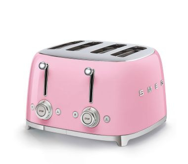 Toster na 4 kromki, osobno (pastelowy róż) 50's Style SMEG