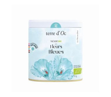 Herbata zielona w ozdobnej puszce 70 g Fleurs Bleues terre d'Oc