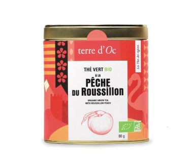 Herbata zielona w puszce 80 g Roussillon peach terre d'Oc
