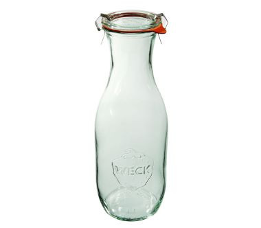 Butelka z pokrywką, uszczelką i zapinkami 1,062 l (6 szt.) Weck