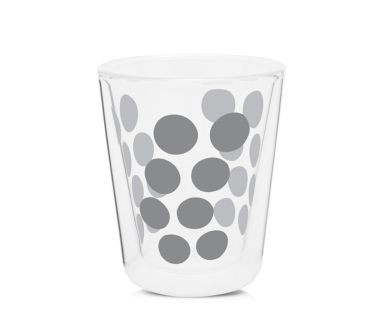 Zestaw 2 szklanek 200 ml z łyżeczkami (srebrny) Dot Dot Zak! Designs